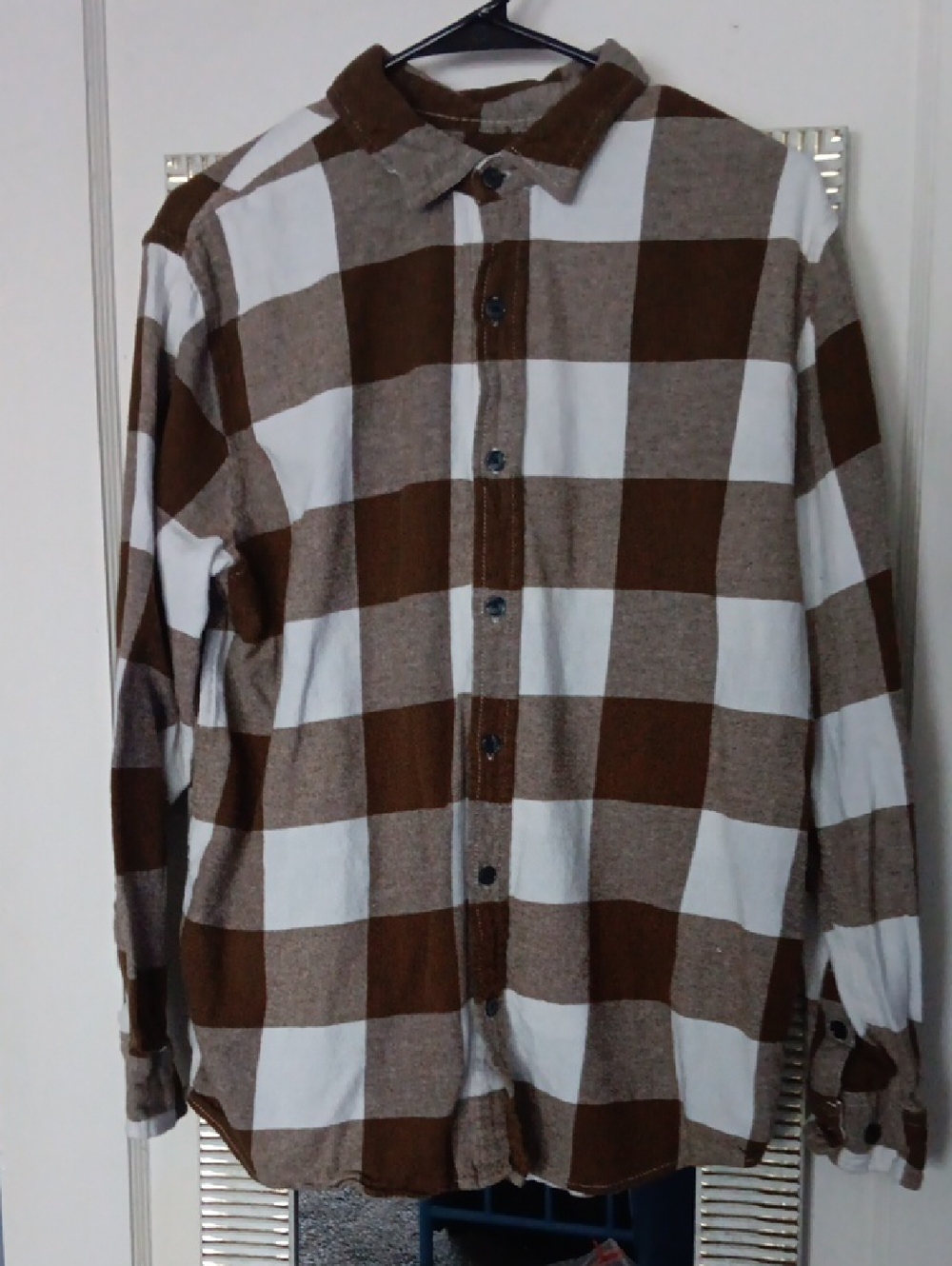 PacSun Brown and White Buffalo Check Button-Down Shirt